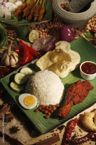 Photo: Nasi lemak with fried chicken Nasi lemak with fried chicken