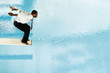 Businessman about to jump off the diving board
