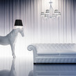 Vintage baroque modern chic atmpspheric interior horse horse