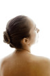 Back shot of woman with hair bun