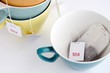 Tea bags in cups.
