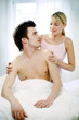 Couple talking in the bedroom