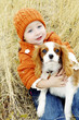 Girl posing with her dog
