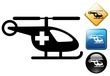 Medical helicopter pictogram and icons