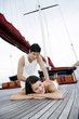 Woman getting a body massage from her boyfriend