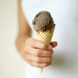 Close up of the hand holding ice cream