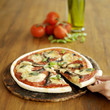 Close up of a ready-to-eat Italian pizza