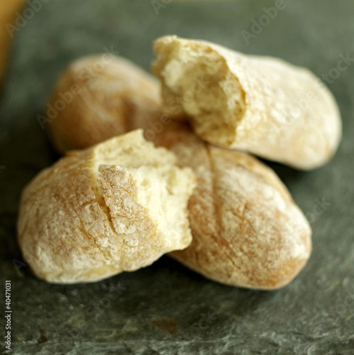 Photo: Close up of ciabatta crock on table Close up of ciabatta crock on table