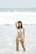 Woman in bikini posing on the beach