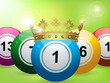 bingo balls on green background