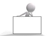 3d human white advertising billboard on white background 3d human white advertising billboard on white background