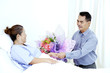 Visitor in hospital