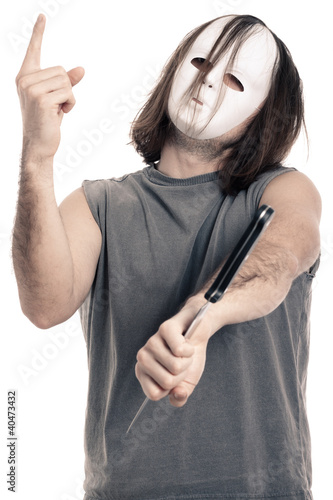 Photo: Horror scary masked man Horror scary masked man