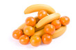 A bunch of bananas and mandarins