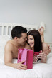 Woman getting a surprise gift from her husband