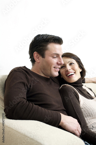 Foto: Couple resting on the couch Couple resting on the couch
