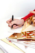 Writing a greeting card
