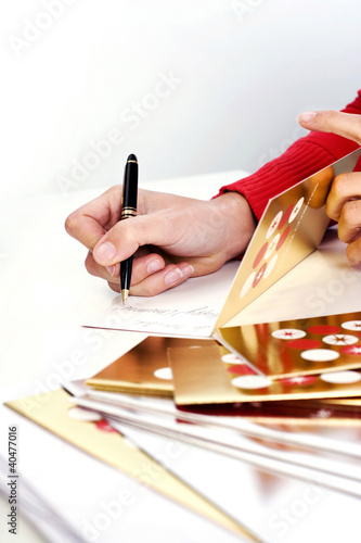 Photo: Writing a greeting card Writing a greeting card