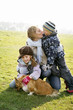 Family spending weekend at the park