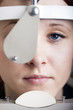 Beautiful young woman having eye test Beautiful young woman having eye test