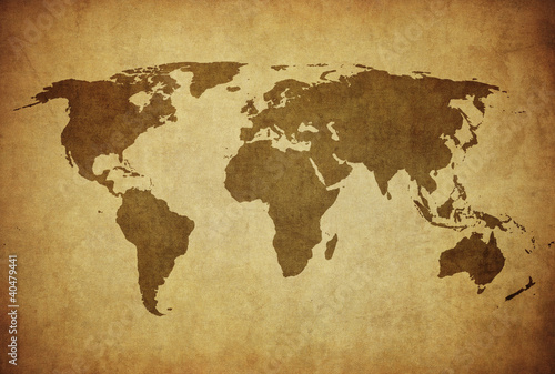 Illustration: vintage map of the world. vintage map of the world.
