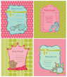 Photo en ligne au meilleur prix Set of Baby Shower Cards with place for your text in vector