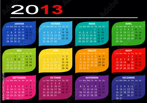 Vector: calendrier 2013 fond noir calendrier 2013 fond noir