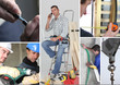 Interior building work themed collage