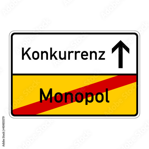 Vector: ortsschild monopol konkurrenz I ortsschild monopol konkurrenz I