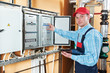Electrician checking data