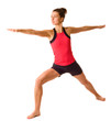 young woman doing yoga isolated
