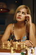 Woman playing chess