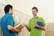 Two men talking to each other