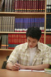 Man studying in the library