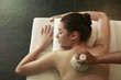 Woman enjoying a back massage