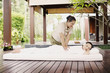 Woman enjoying a back massage