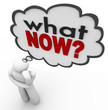 Illustration: What Now Thought Cloud Thinking Person Words Question What Now Thought Cloud Thinking Person Words Question