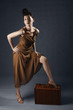 Woman posing in evening dress