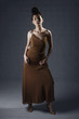 Woman posing in evening dress