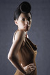 Woman posing in evening dress
