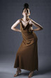 Woman posing in evening dress