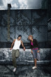 Man and woman posing for the camera
