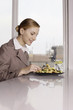 Businesswoman enjoying lunch