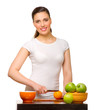 Young girl with fruits