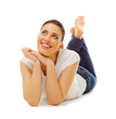 Young smiling girl isolated