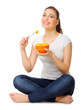 Young girl with fruit salad
