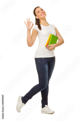Photo: Young girl with books Young girl with books