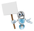 Vektor: Microphone character with sign Microphone character with sign