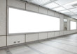 Blank billboard in the city building
