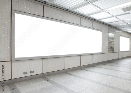 Illustration: Blank billboard in the city building Blank billboard in the city building